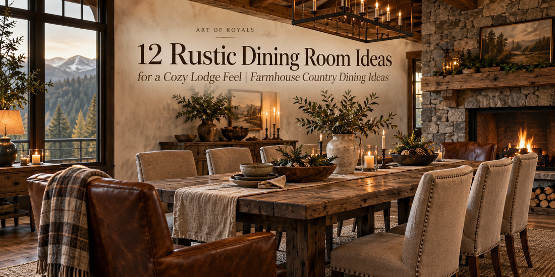 12 Rustic Dining Room Ideas for a Cozy Lodge Feel | Farmhouse Country Dining Ideas