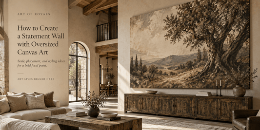 How to Create a Statement Wall with Oversized Canvas Art - ART OF ROYALS