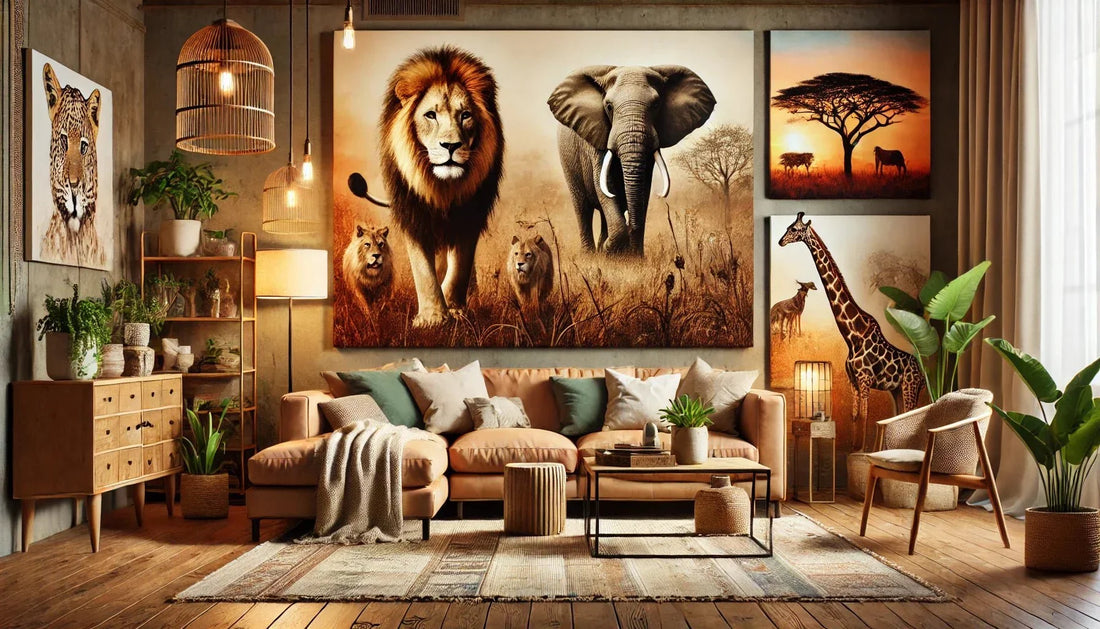 How to Create a Safari-Themed Living Room with Canvas Art - ART OF ROYALS