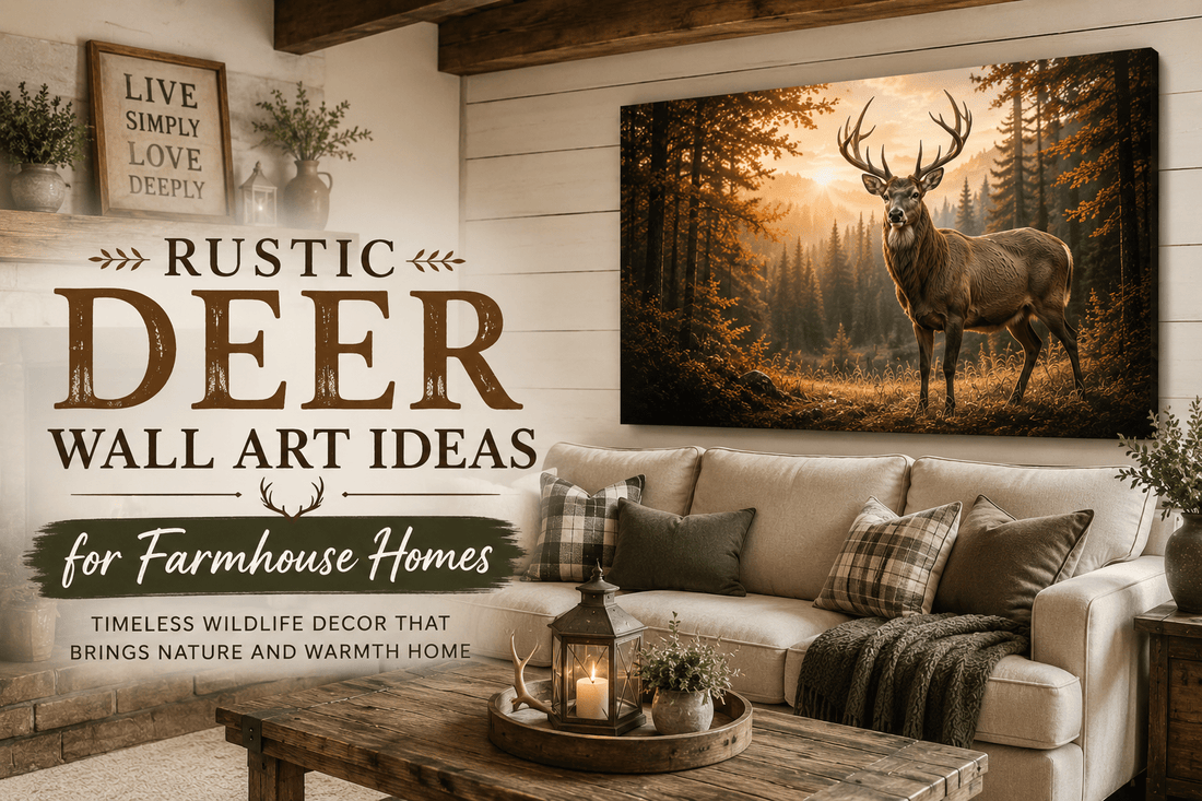 Rustic Deer Wall Art Ideas for Farmhouse Homes | ArtOfRoyals - ART OF ROYALS