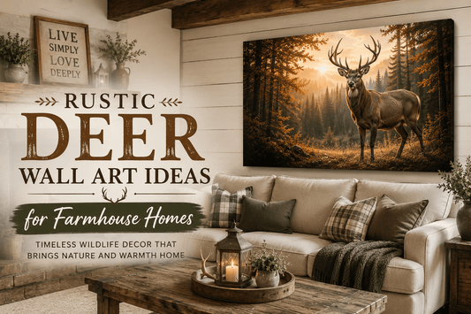 Rustic Deer Wall Art Ideas for Farmhouse Homes | ArtOfRoyals - ART OF ROYALS