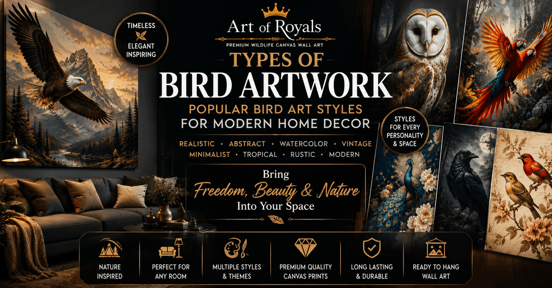Types of Bird Artwork: Popular Bird Art Styles for Modern Home Decor - ART OF ROYALS