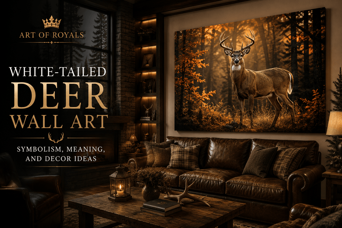 White-Tailed Deer Wall Art: Symbolism, Meaning, and Decor Ideas | ArtOfRoyals - ART OF ROYALS