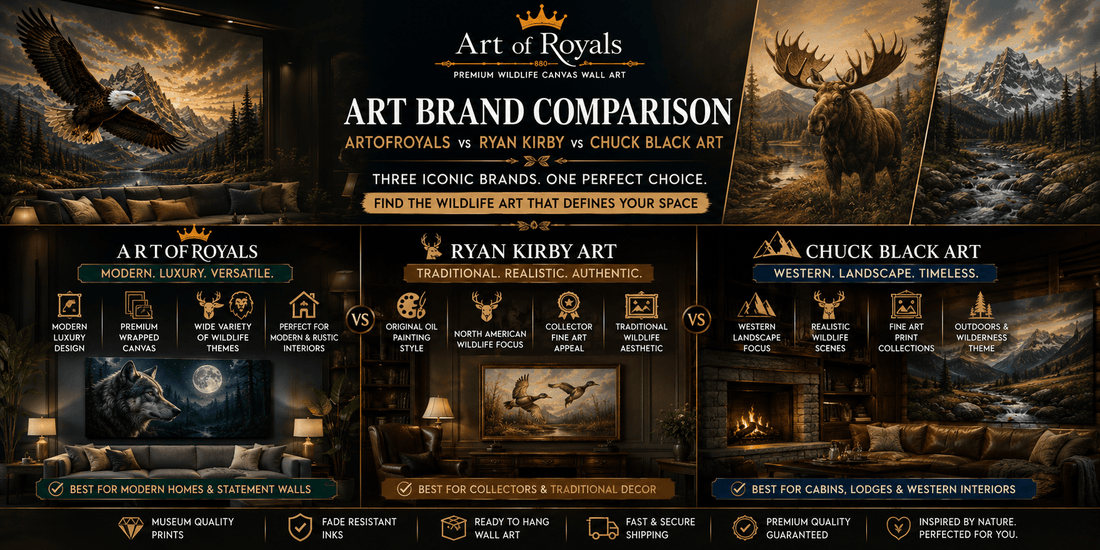 Why ArtOfRoyals Stands Out Among Wildlife Art Brands: Comparing ArtOfRoyals vs Ryan Kirby vs Chuck Black Art - ART OF ROYALS