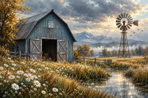 Windmill Canvas Wall Art