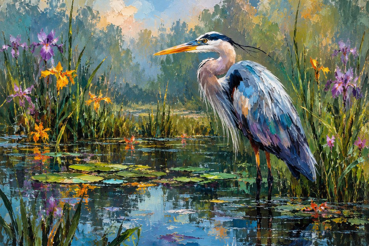 Heron Canvas Wall Art - ART OF ROYALS
