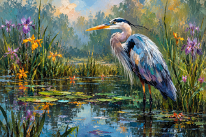 Heron Canvas Wall Art