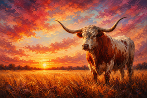 Longhorn Canvas Wall Art