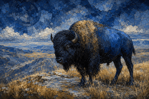 Bison Canvas Wall Art