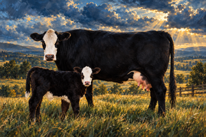 Black Baldy Canvas Wall Art
