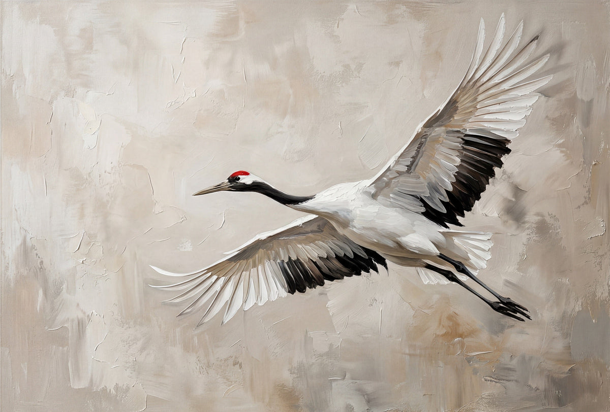 Crane Canvas Wall Art - ART OF ROYALS