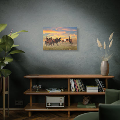 Serene Horses in Rolling Landscape Canvas Art – Nature’s Harmony