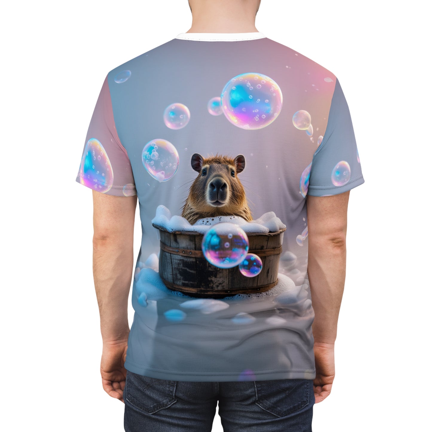 Bubble Bliss: Capybara Playing with Floating Bubbles