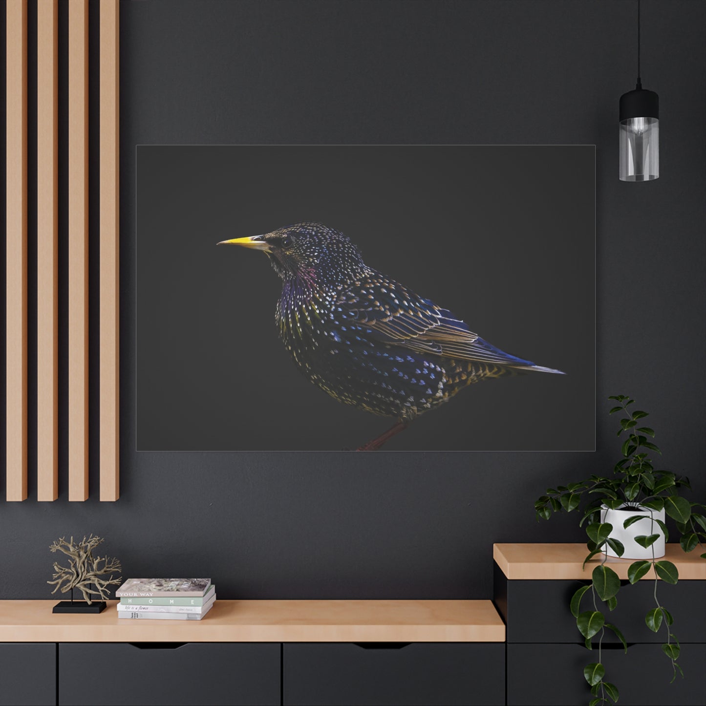 Elegant Starling Canvas Wall Art – A Sparkling Beauty of Nature