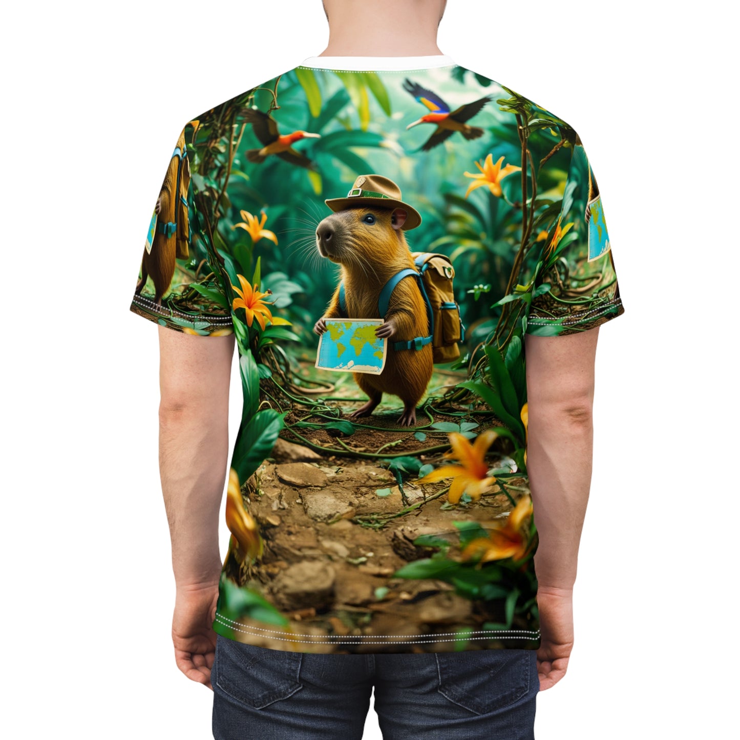 Adventurous Capybara – Thriller Forest Explorer T-Shirt 🏕️✨