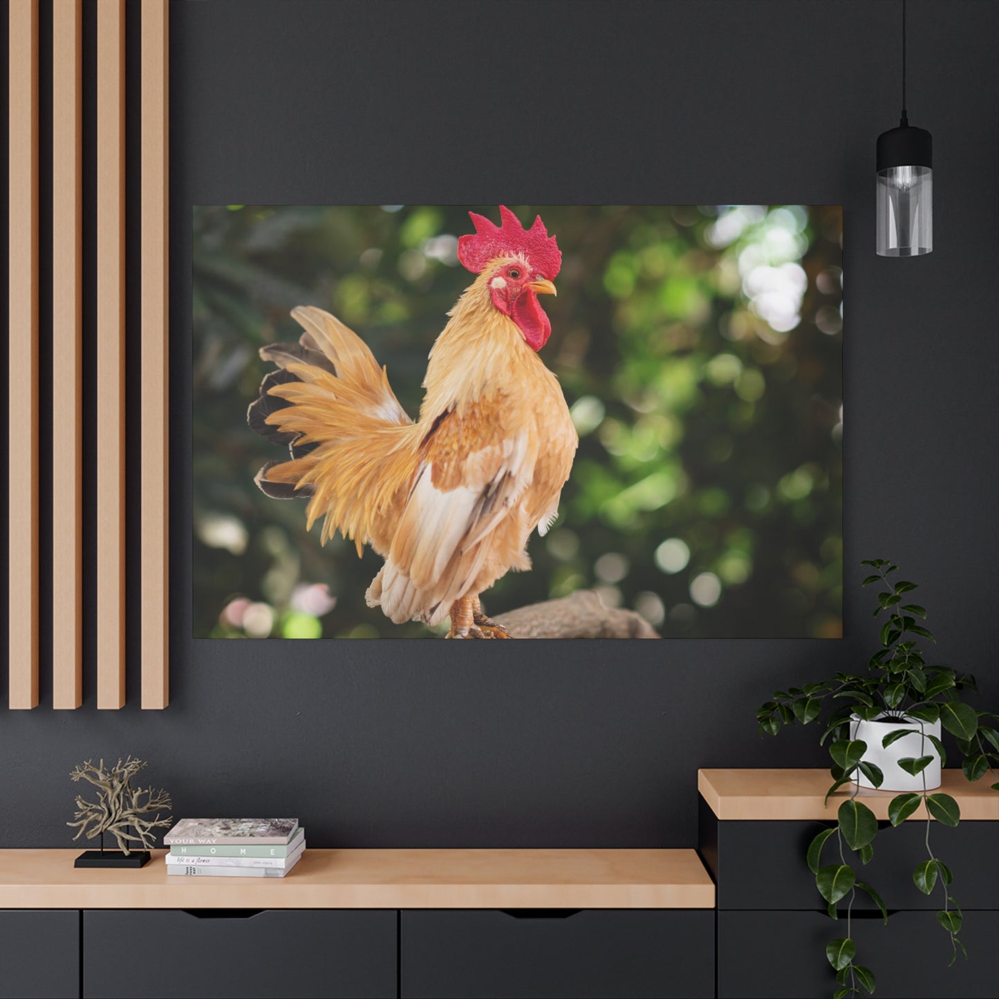 Vibrant Rooster Canvas Wall Art – Rustic Farmhouse Decor