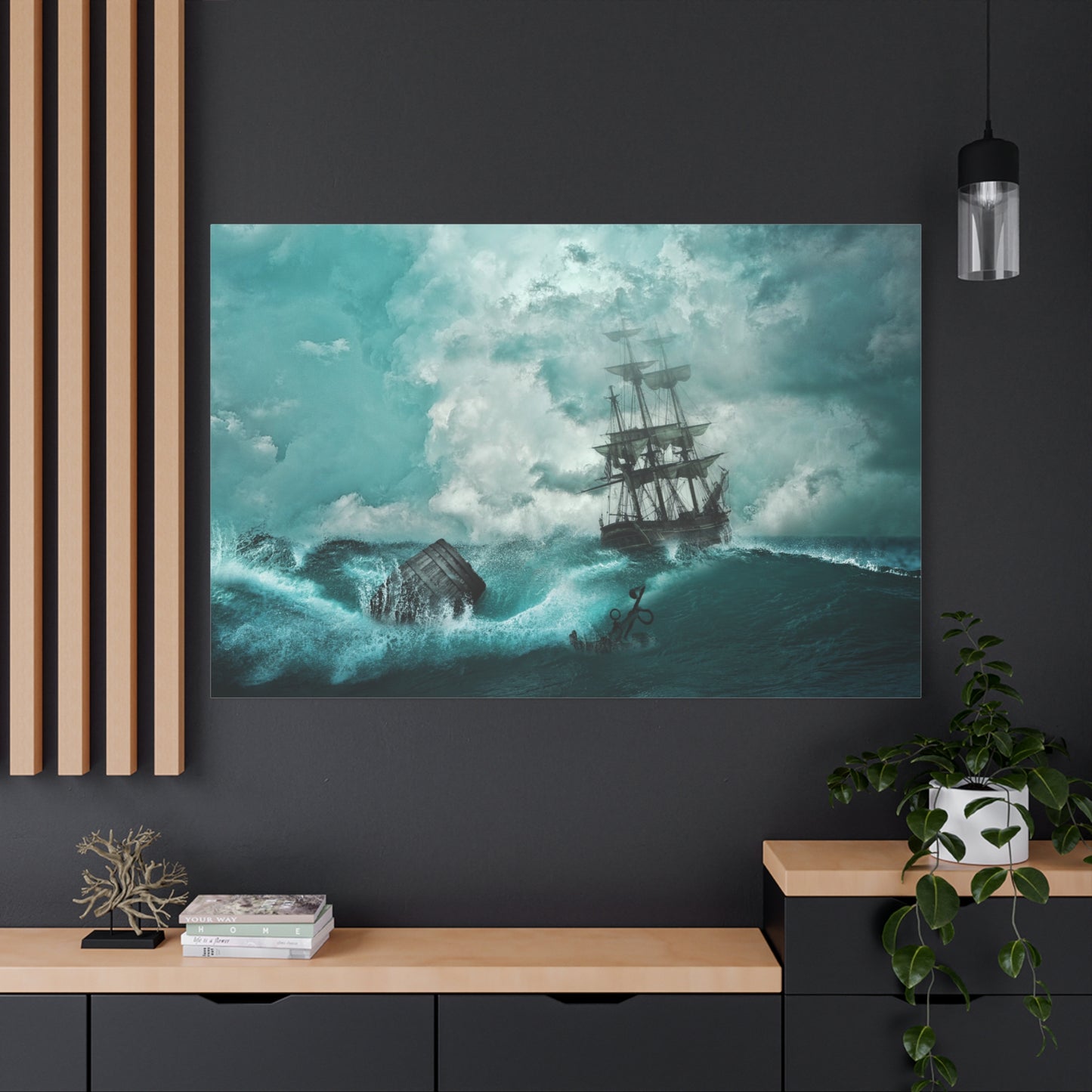 Lost at Sea – Mysterious Shipwreck Illustration