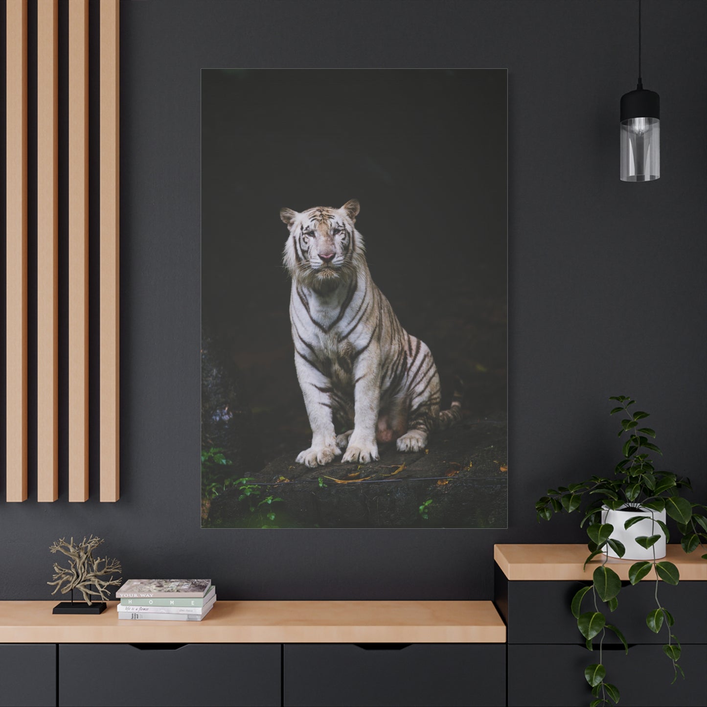 Majestic White Tiger Canvas Wall Art – A Fierce Beauty