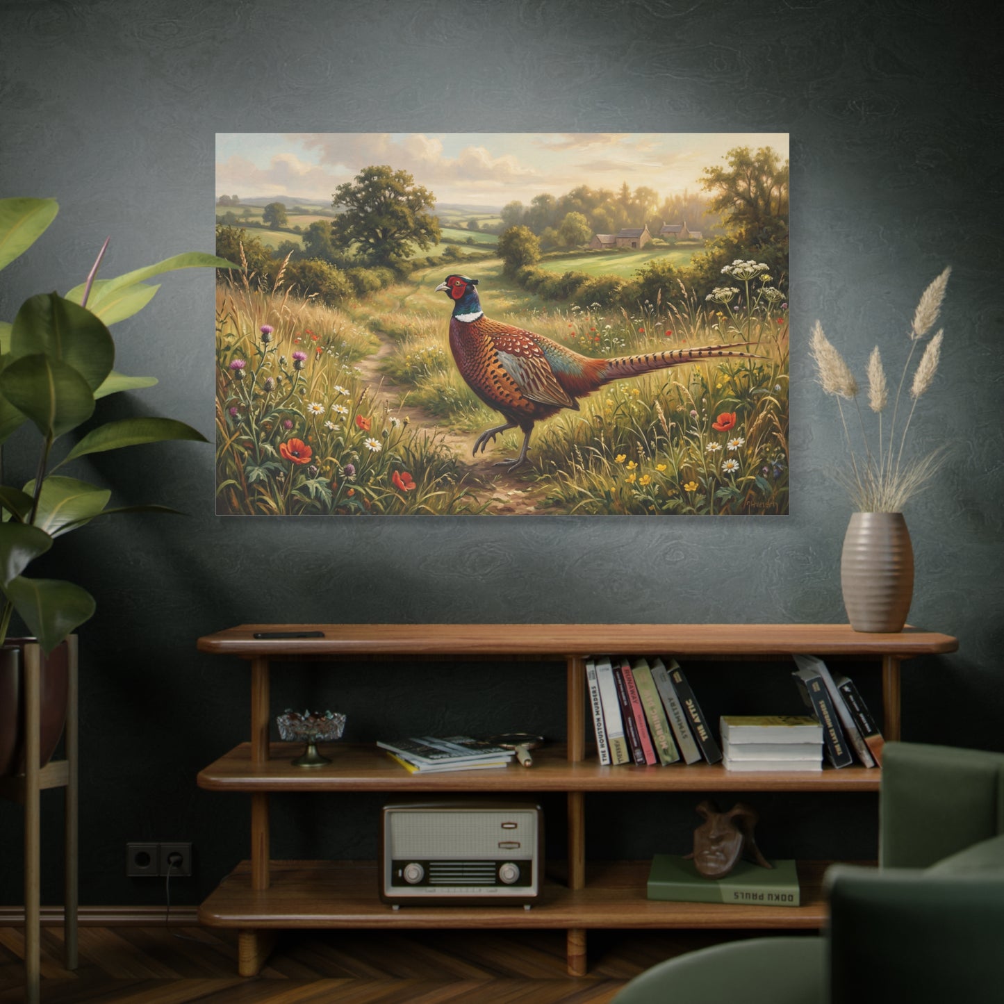 Golden Meadow Pheasant – Countryside Wildlife Canvas Wall Art