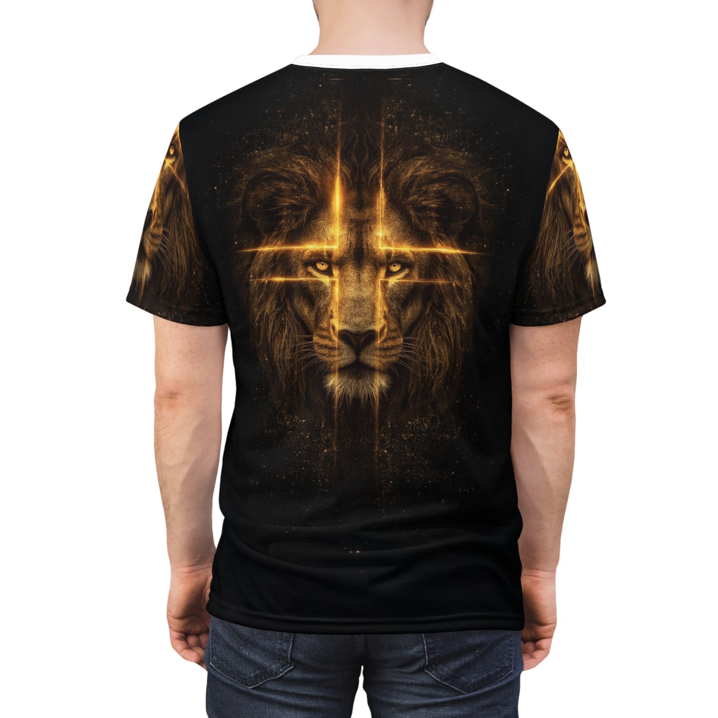 ⚡ Divine Radiance Lion – Golden Power T-Shirt