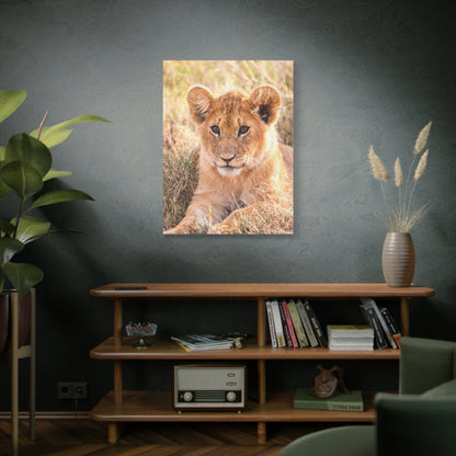 Adorable Lion Cub Canvas Wall Art – A Symbol of Youthful Majesty