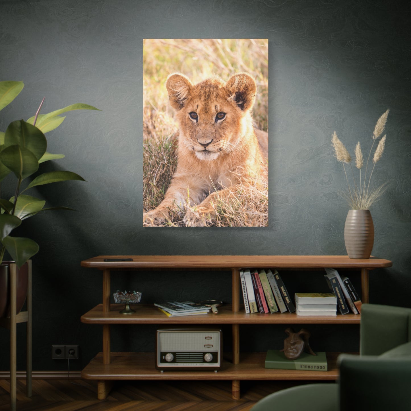 Adorable Lion Cub Canvas Wall Art – A Symbol of Youthful Majesty