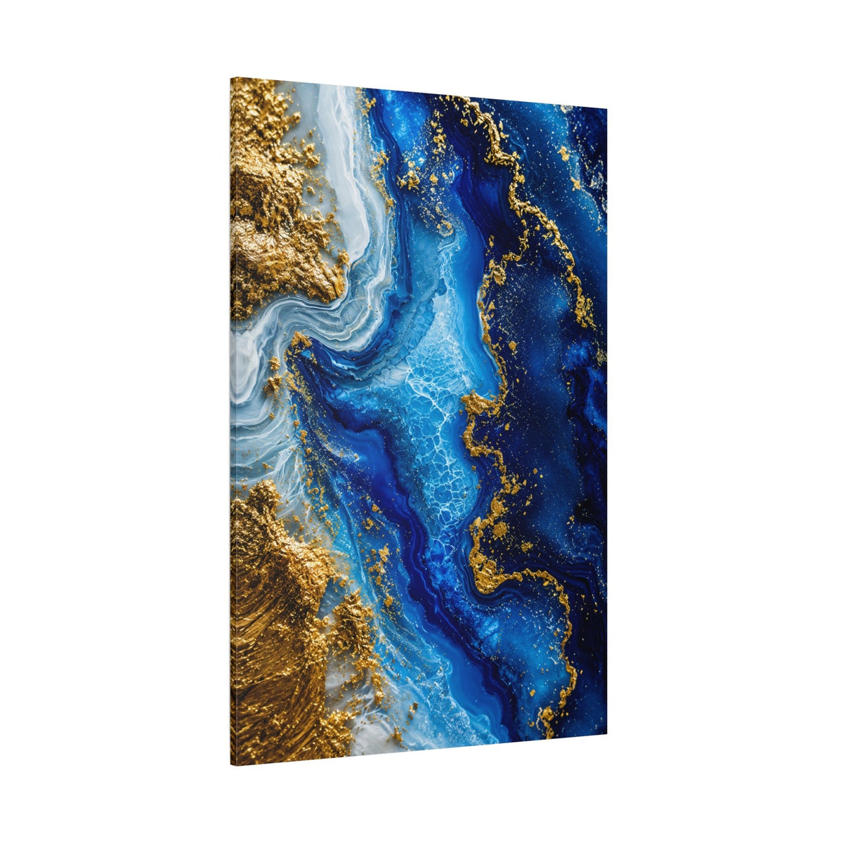 Ocean Gold – Blue and Gold Marble Luxury Canvas Wall Art - ART OF ROYALS