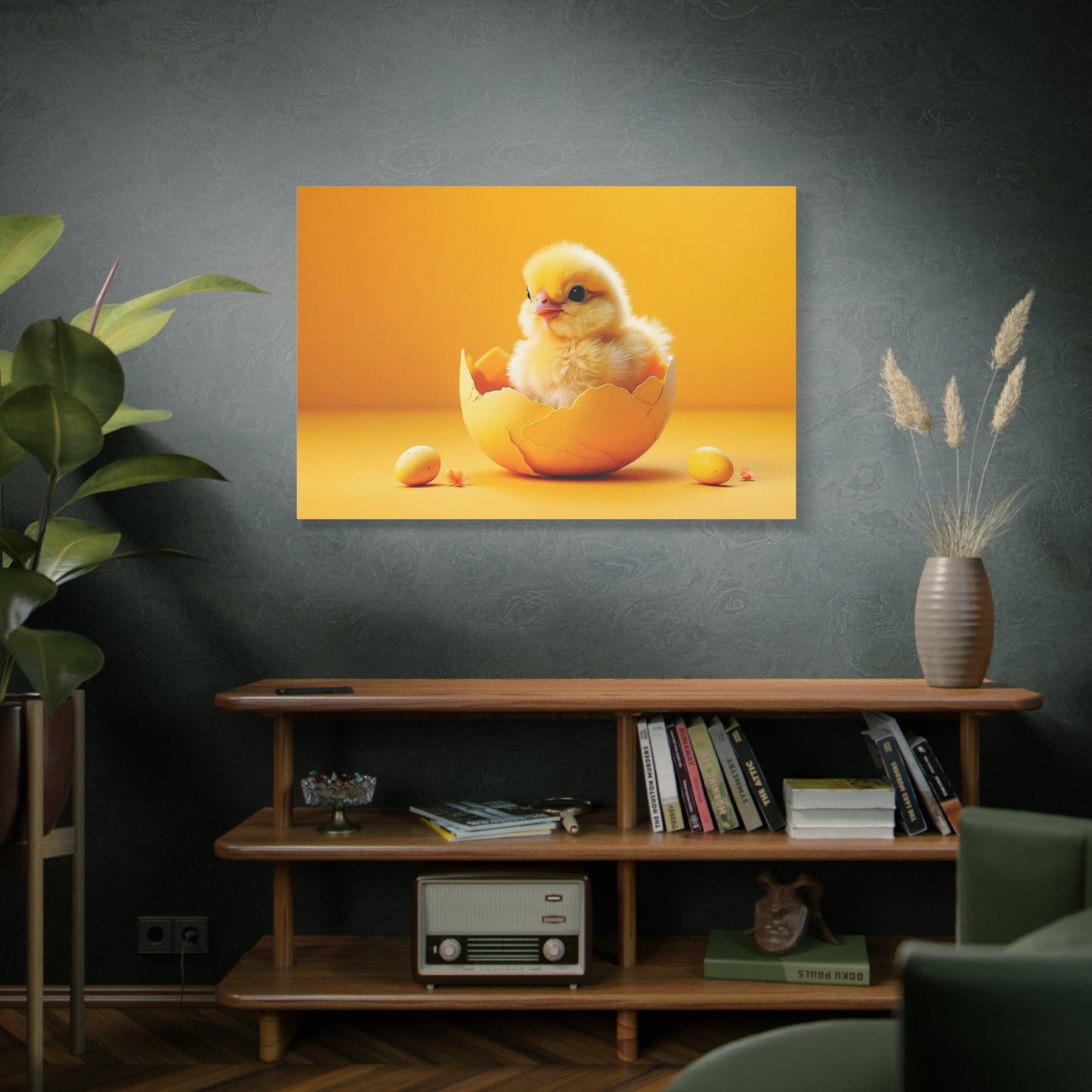 Charming Chicken Portrait Canvas Wall Art