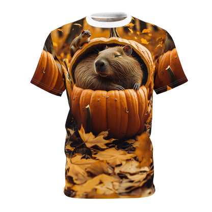 Pumpkin Patch Capybara – Fall Vibes T-Shirt 🎃🦫