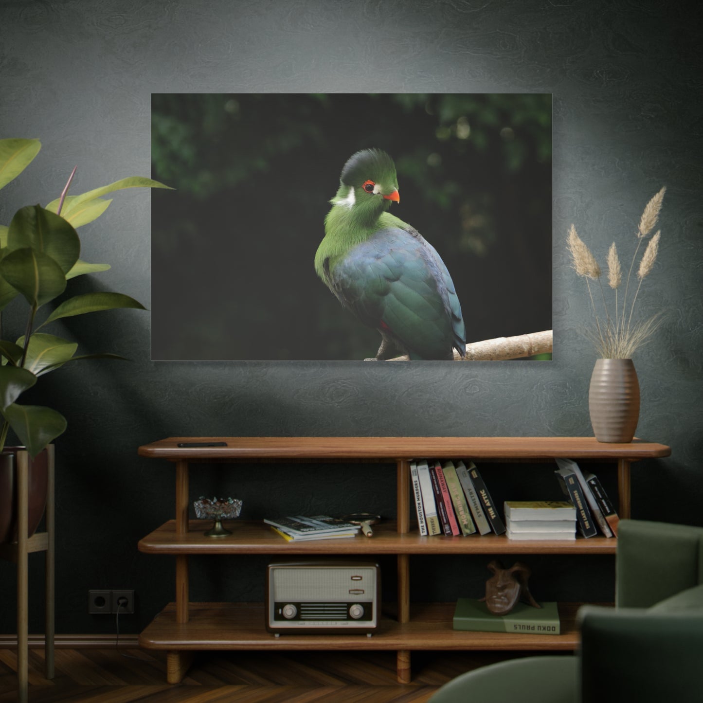 White-Cheeked Turaco Canvas Wall Art – Exotic Wildlife Elegance