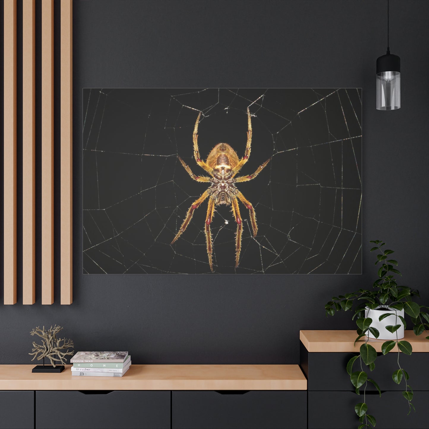 Mysterious Spider Web Canvas Wall Art – Nature's Intricate Design