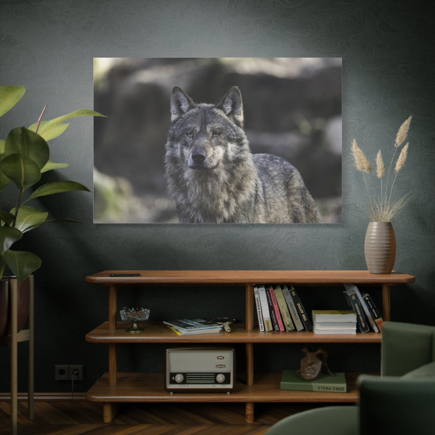 Majestic Gray Wolf Canvas Wall Art – Wild Elegance Redefined