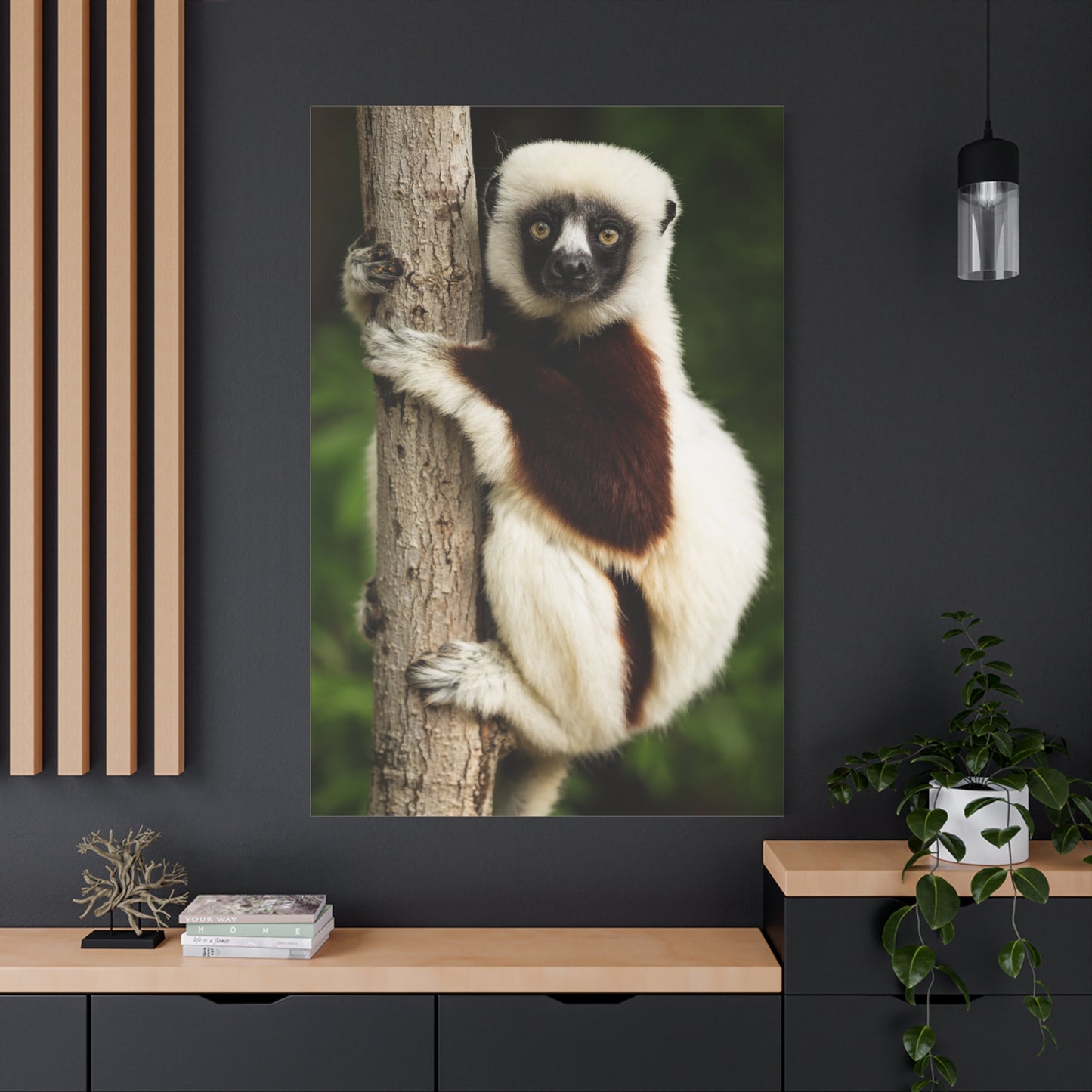 Playful Lemur Canvas Wall Art – Wildlife Charm of Madagascar