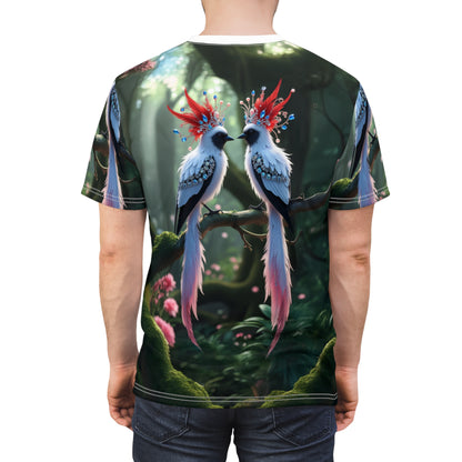 Enchanted Royal Birds – Jewel Crowned Fantasy T-Shirt