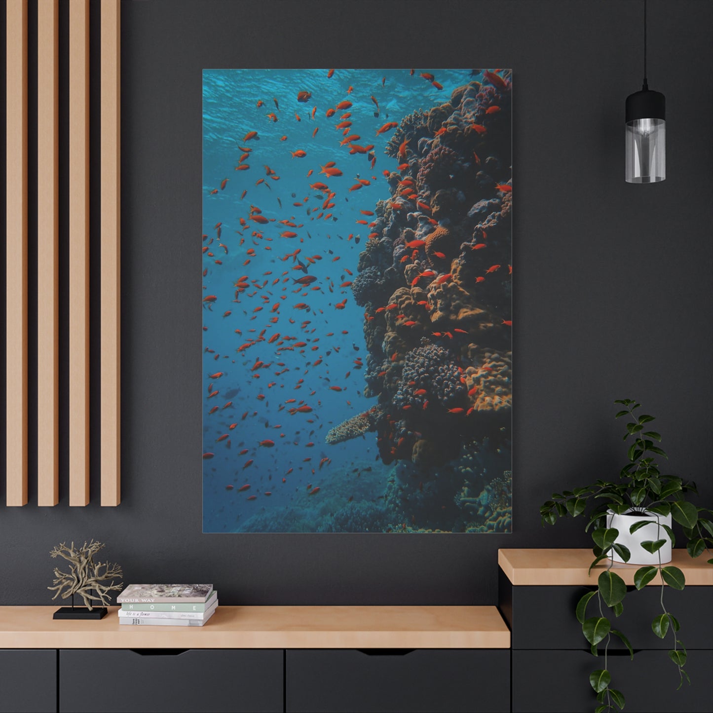 Colorful Coral Reef Canvas Wall Art – Vibrant Underwater Scene