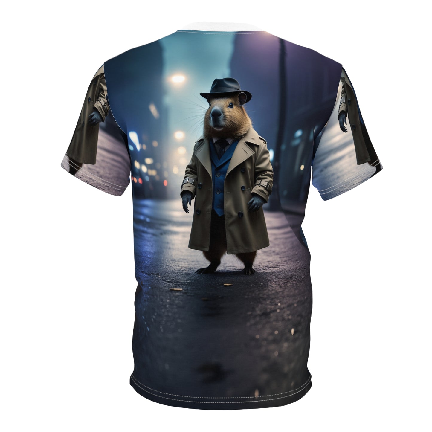 Detective Capy – Noir Mystery T-Shirt 🕵️‍♂️🌃