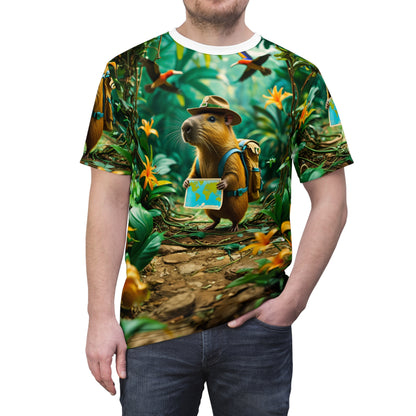 Adventurous Capybara – Thriller Forest Explorer T-Shirt 🏕️✨