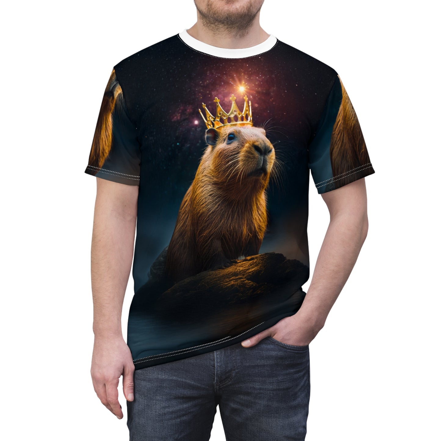 Cosmic Capybara King – Royal T-Shirt