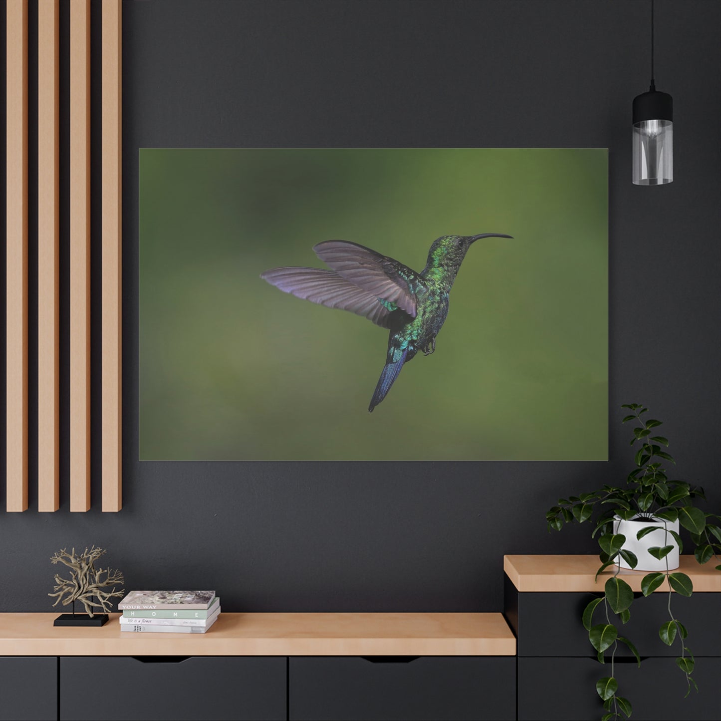 Dynamic Hummingbird in Motion Canvas Wall Art – Vibrant Nature Decor for Modern Spaces