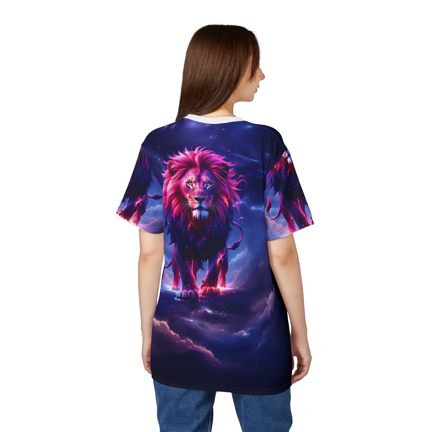 🔥 Cosmic Inferno Lion – Galactic Power T-Shirt
