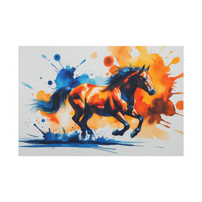 Splash of Speed – Vibrant Abstract Galloping Horse