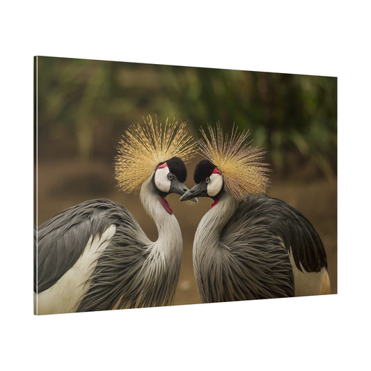 Graceful Grey Crowned Cranes Canvas Wall Art – Timeless Wildlife Elegance