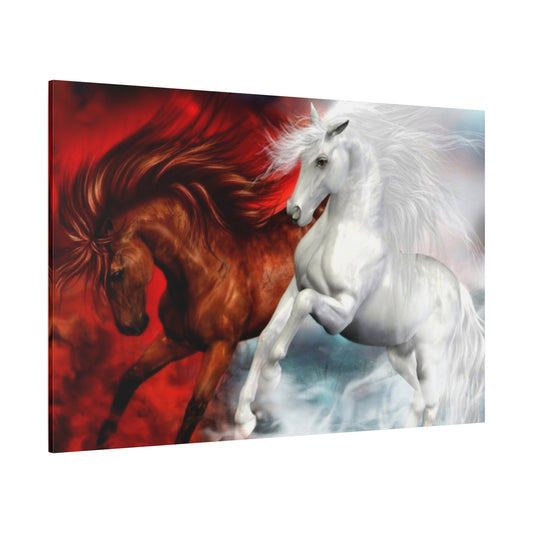 Galloping Majesty Canvas Art – Dynamic Elegance of Horses in Motion