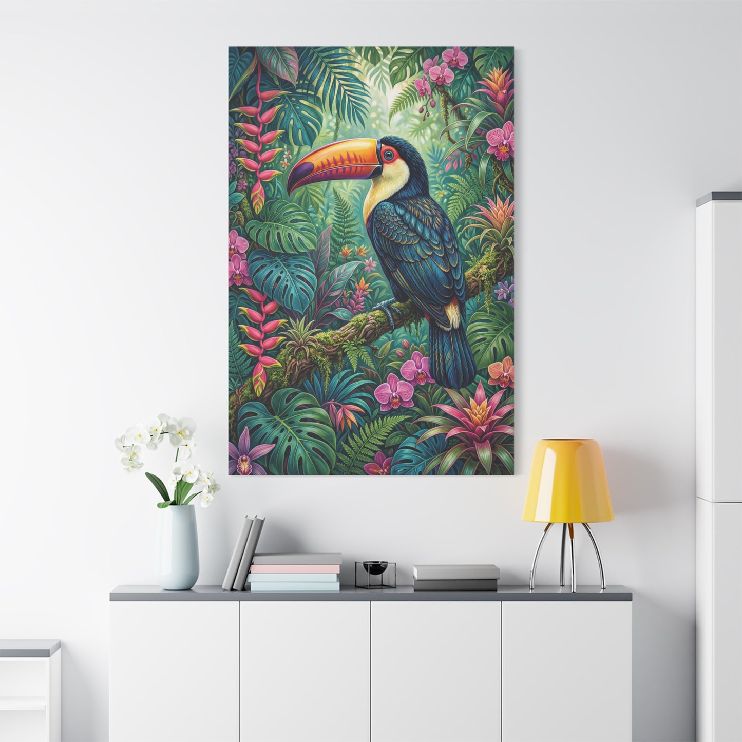 Tropical Majesty – Vibrant Toucan in Jungle Canvas Wall Art