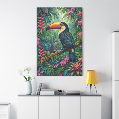 Tropical Majesty – Vibrant Toucan in Jungle Canvas Wall Art