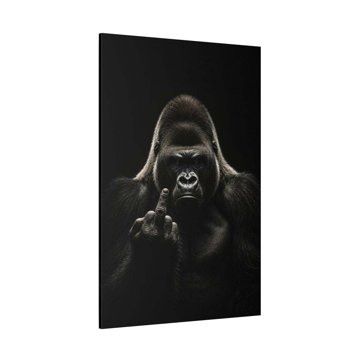 The Perfect Gift for Your Ex – Funny Gorilla Middle Finger Canvas Wall Art - ART OF ROYALS