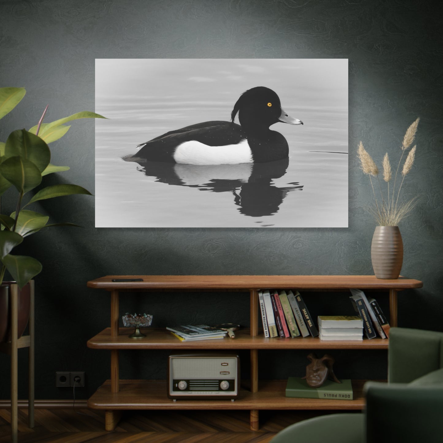 Tufted Duck Canvas Wall Art – Graceful Aquatic Beauty