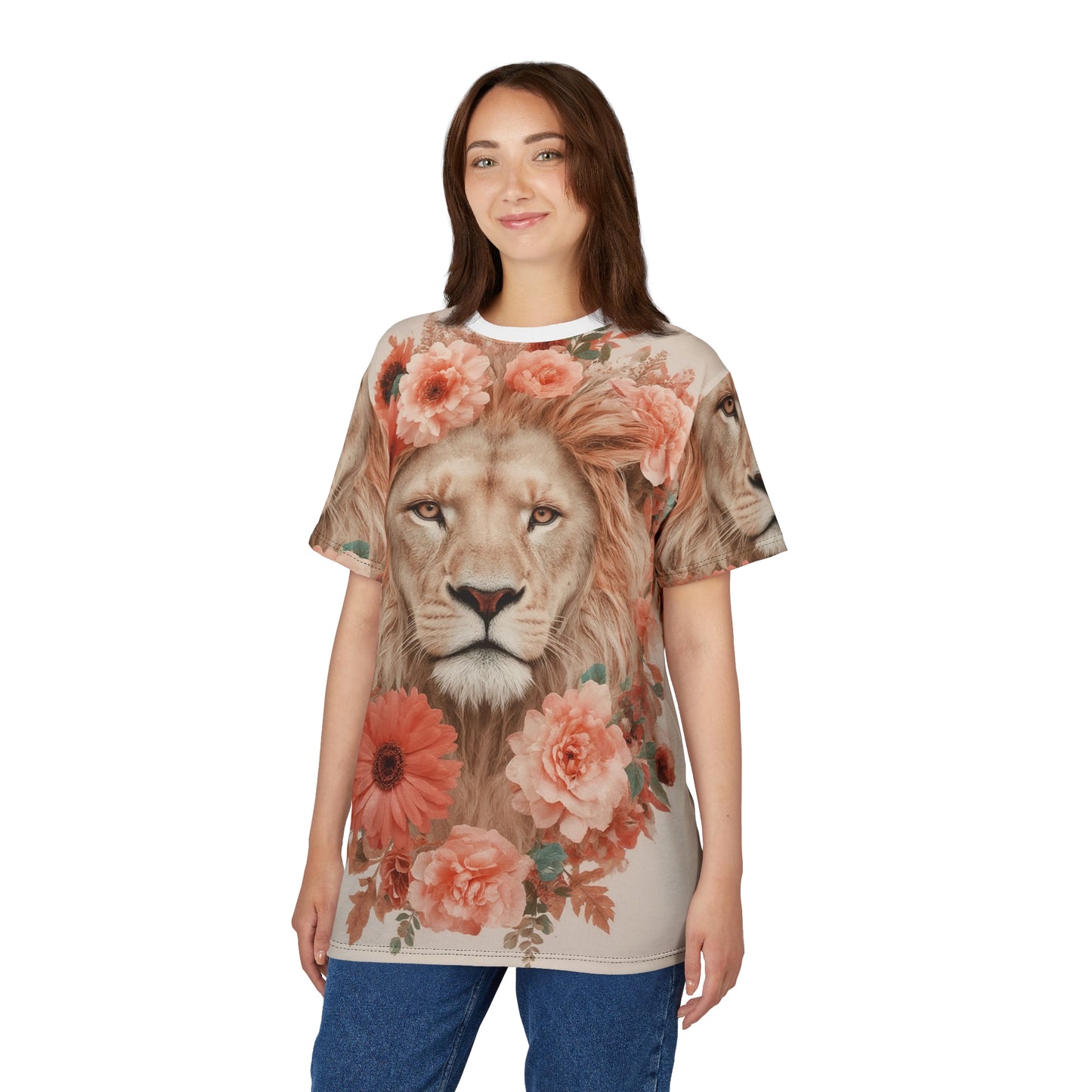 🌸 Floral King Lion – Grace & Power T-Shirt