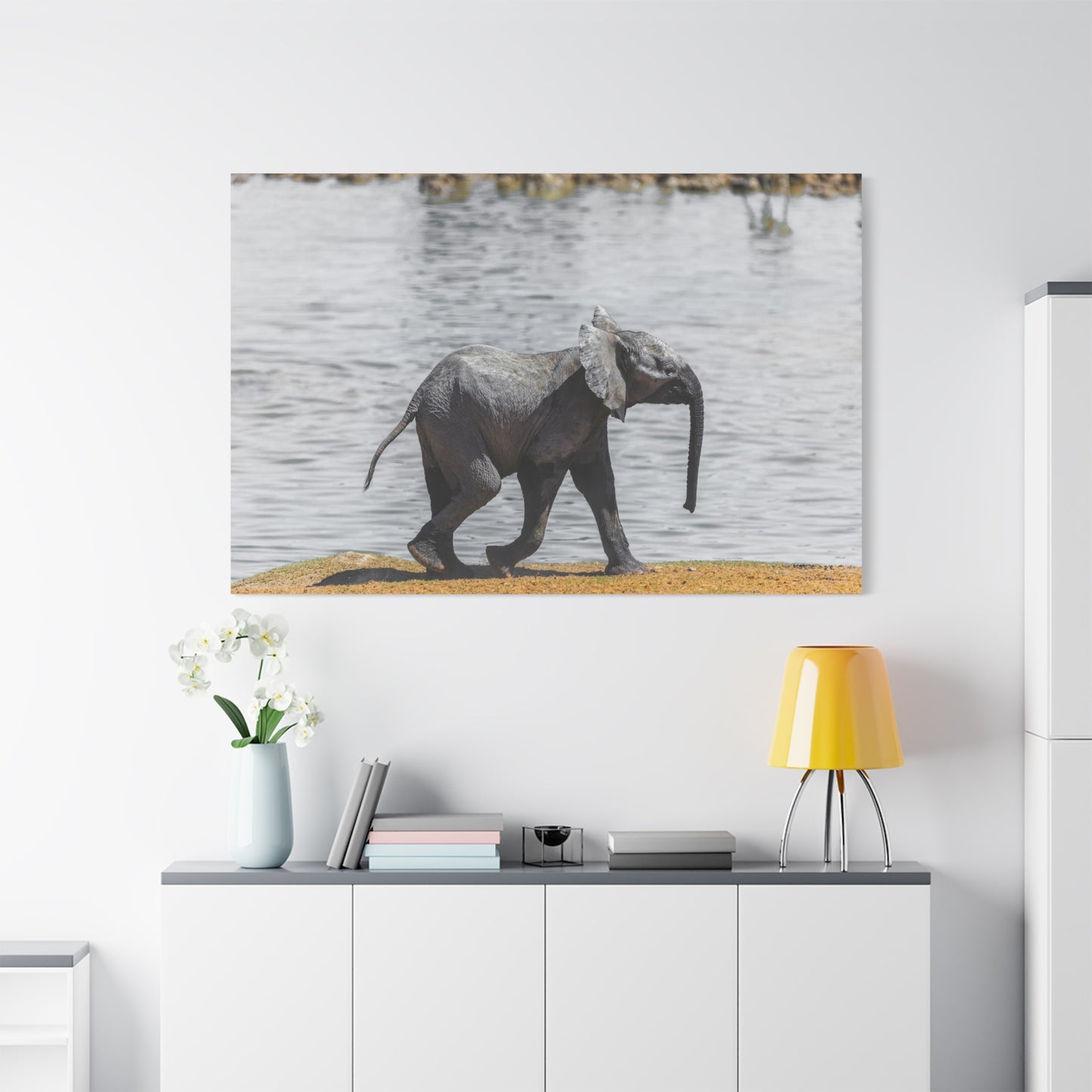 Elephant Family Canvas Wall Art – Tender Moments in the Wild