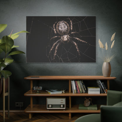 Spider on Web Canvas Wall Art – Nature’s Masterful Weaver